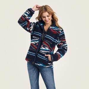 Ariat Centinela Traditional Arts Aztec Sherpa Fleece Jacket‎ Womens XXL NWOT